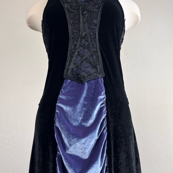 Vintage Goth Steampunk Cykxtees Velvet Cosplay Princess Renaissance Maxi Dress - Picture 8 of 16